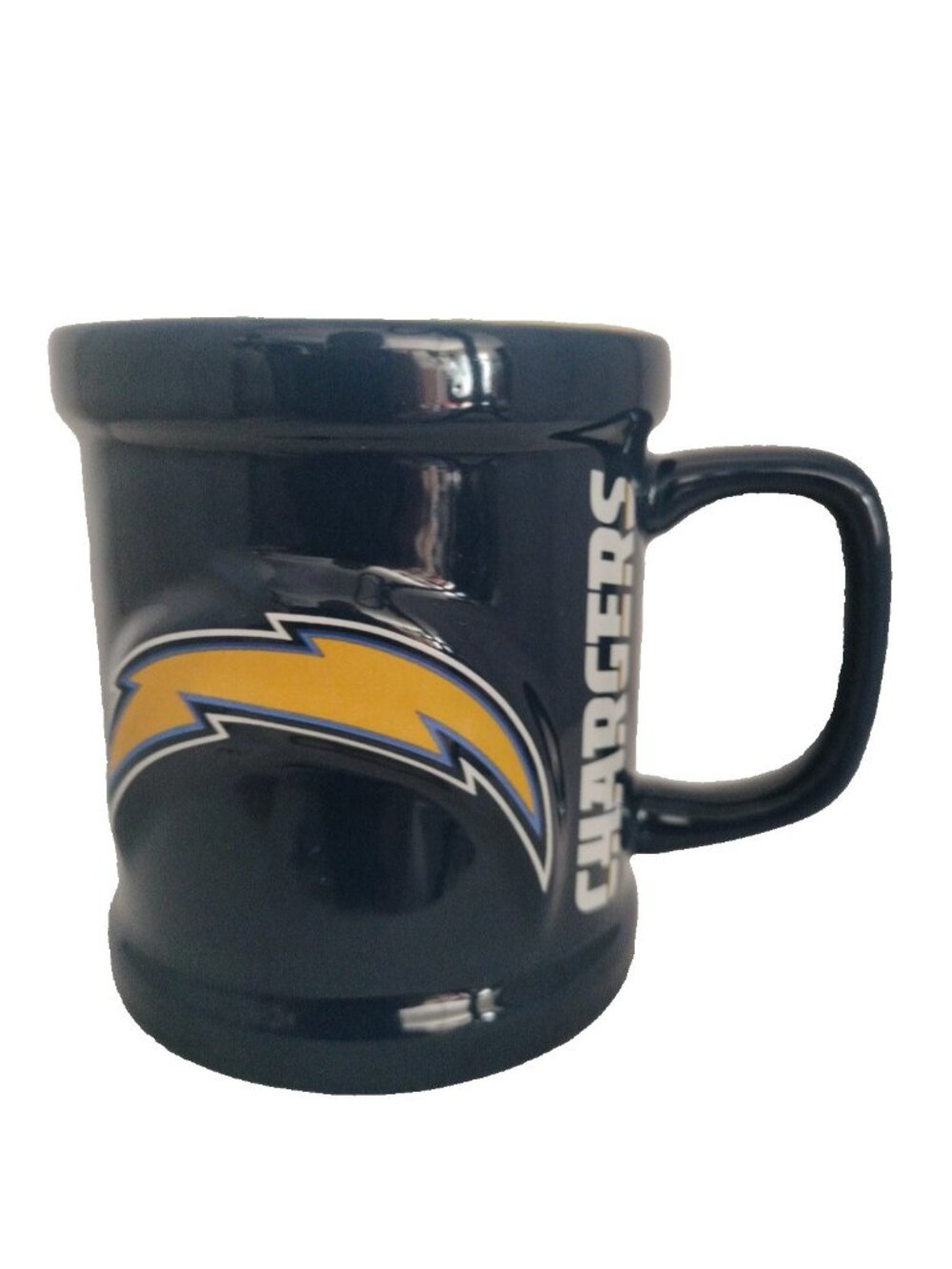 Los Angeles Chargers  Blue Yellow NFL Football Coffee Mug Drum 3D Relief. New